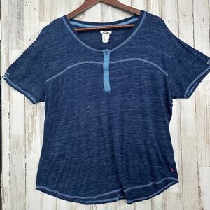 Levis Red Tab Henley T Shirt XL Super Soft Lightweight Preppy Western 1/4 Button
